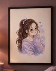 Cozy Aesthetic Anime Girl Poster