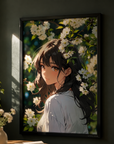 Cozy Cherry Blossom Anime Girl Poster