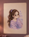 Cozy Aesthetic Anime Girl Poster