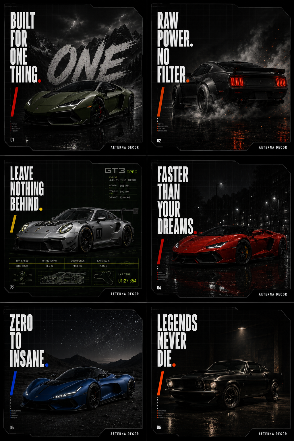 Hypercar &amp; Muscle Legacy PACK OF 6
