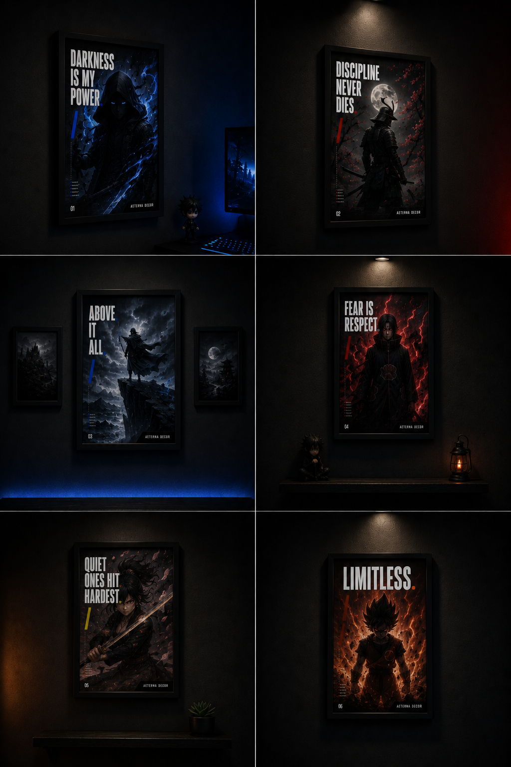 Anime Dark Legacy – Set of 6 Premium Framed Posters