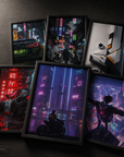 Cyberpunk Cityscape & Street Racing Premium Poster Collection (6-Piece Bundle)