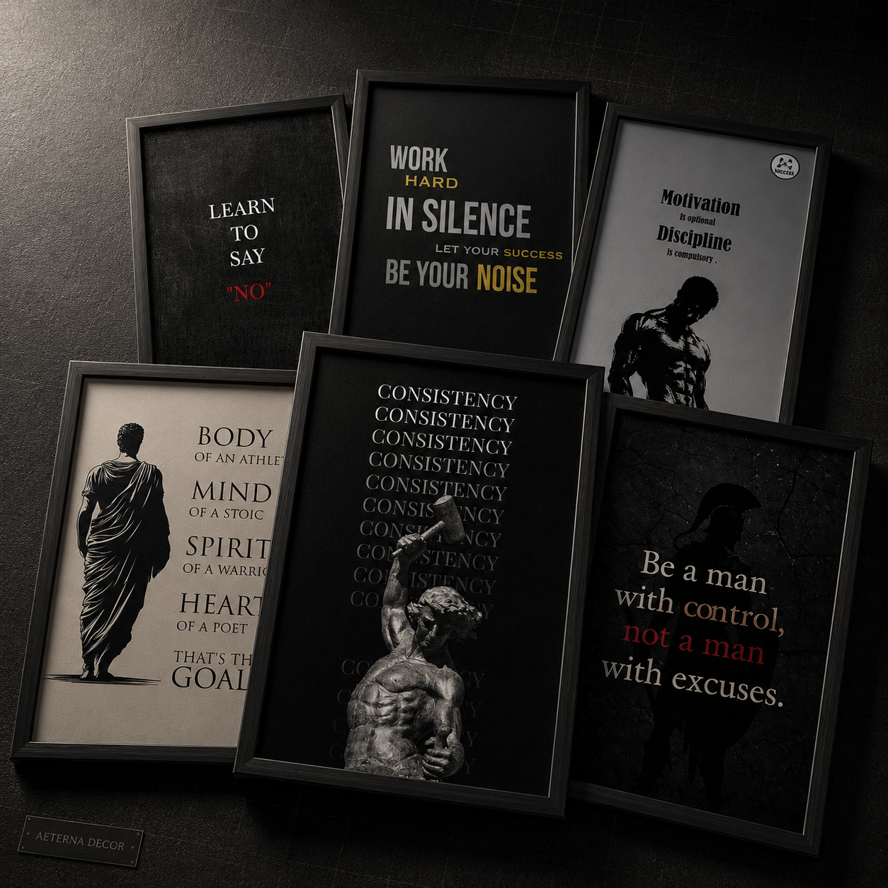 Elite Mindset &amp; Discipline Motivational Poster Collection (6-Piece Bundle)