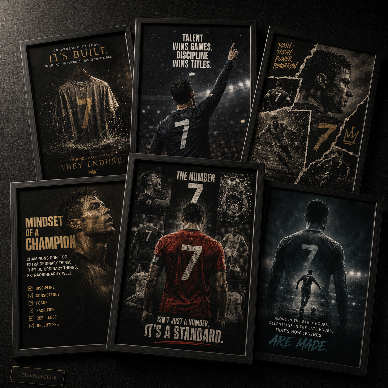 The Champion’s Standard: Iconic Football Motivation Premium Poster Collection (6-Piece Bundle)
