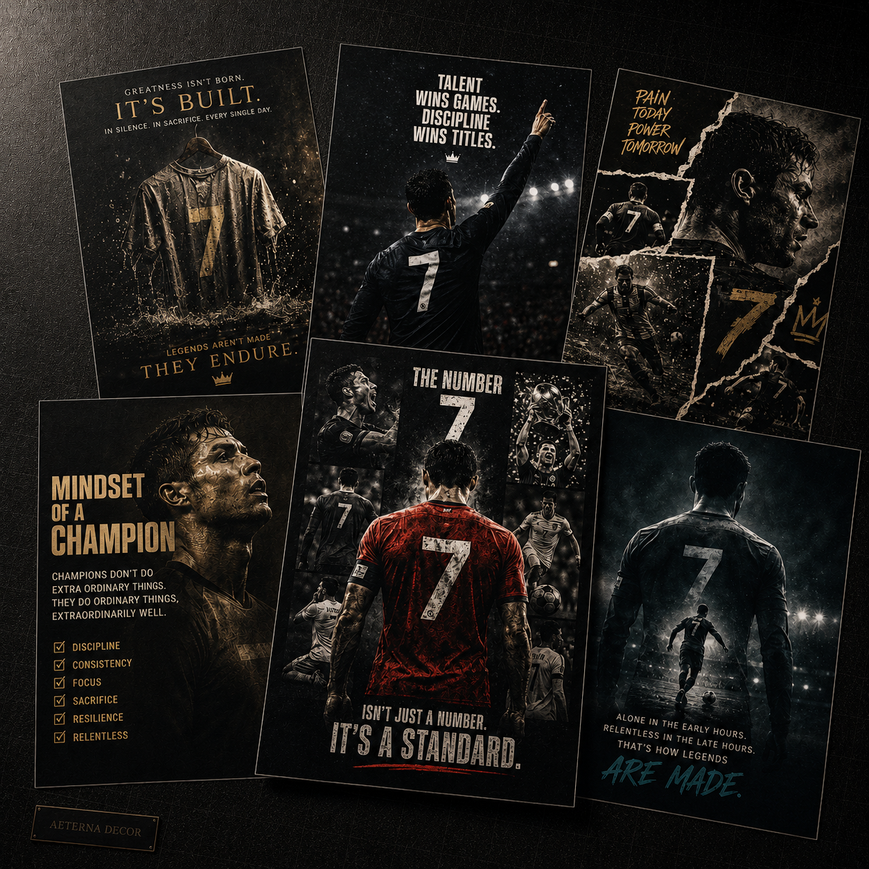 The Champion’s Standard: Iconic Football Motivation Premium Poster Collection (6-Piece Bundle)