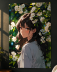 Cozy Cherry Blossom Anime Girl Poster